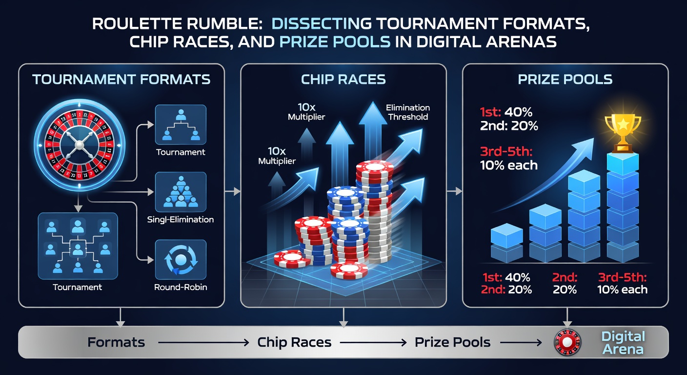 Detaillierte Ansicht eines Chip-Rennens in einem Roulette-Turnier mit Leaderboard und aufstrebenden Stapeln